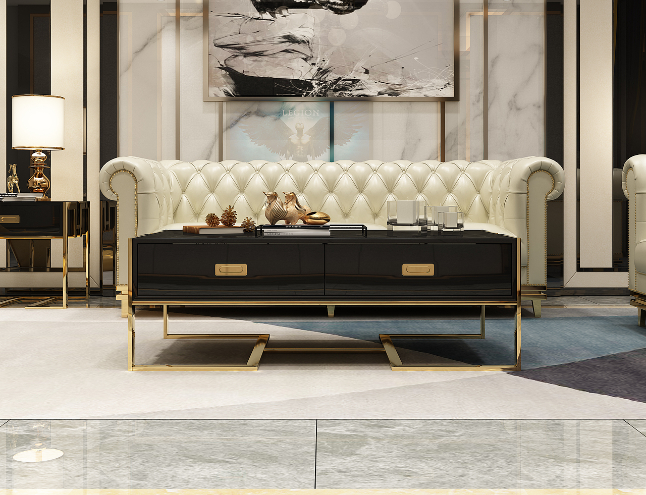 电视柜茶几效果图