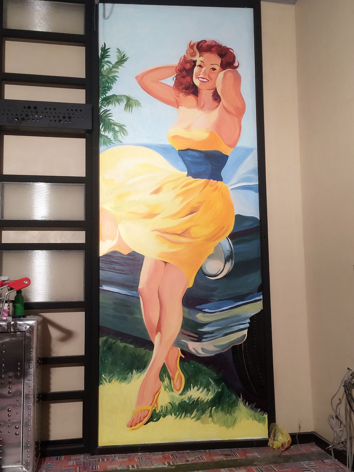 复古旧海报风格墙绘