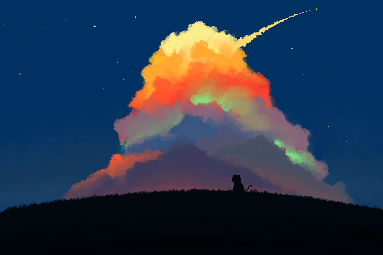 仰望星空|插画|创作习作|cindywqq_原创作品-站酷zcool