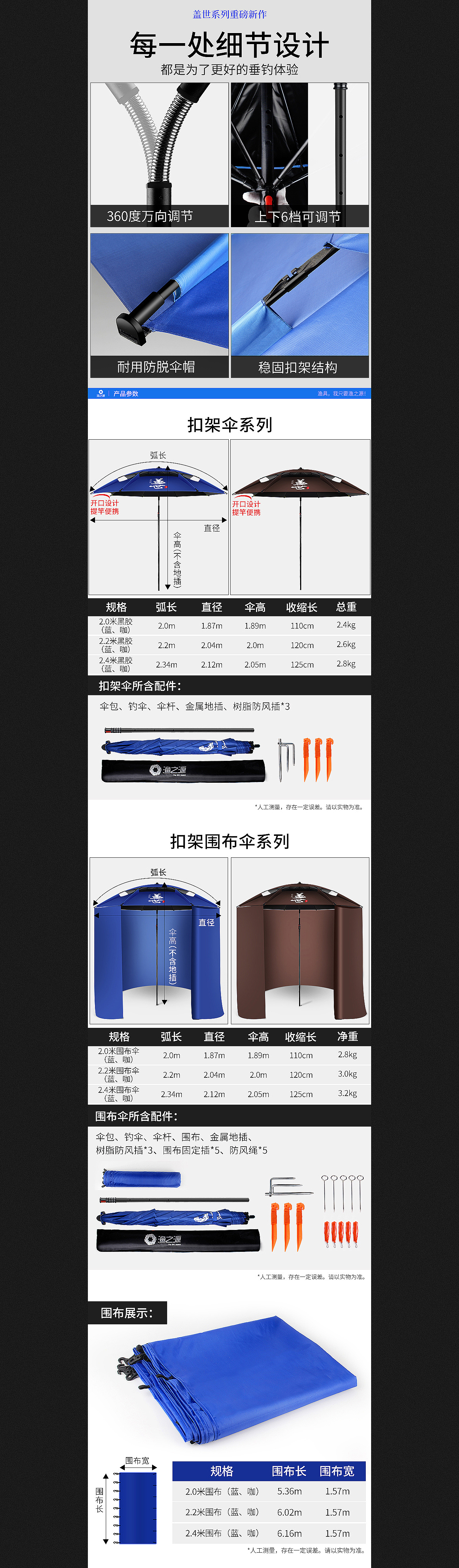 渔具/钓鱼伞详情页设计
