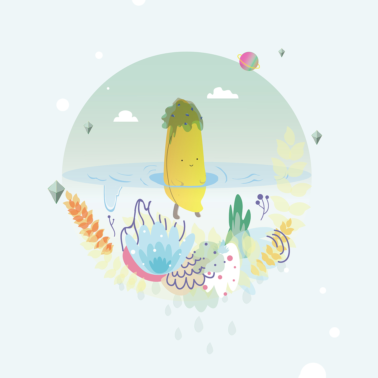 奇妙宇宙之旅（圖ZNTQ0OTE0NjQ=） - 商業(yè)插畫 - 站酷設(shè)計(jì)師nearninini原創(chuàng)素材 - 站酷ZCOOL