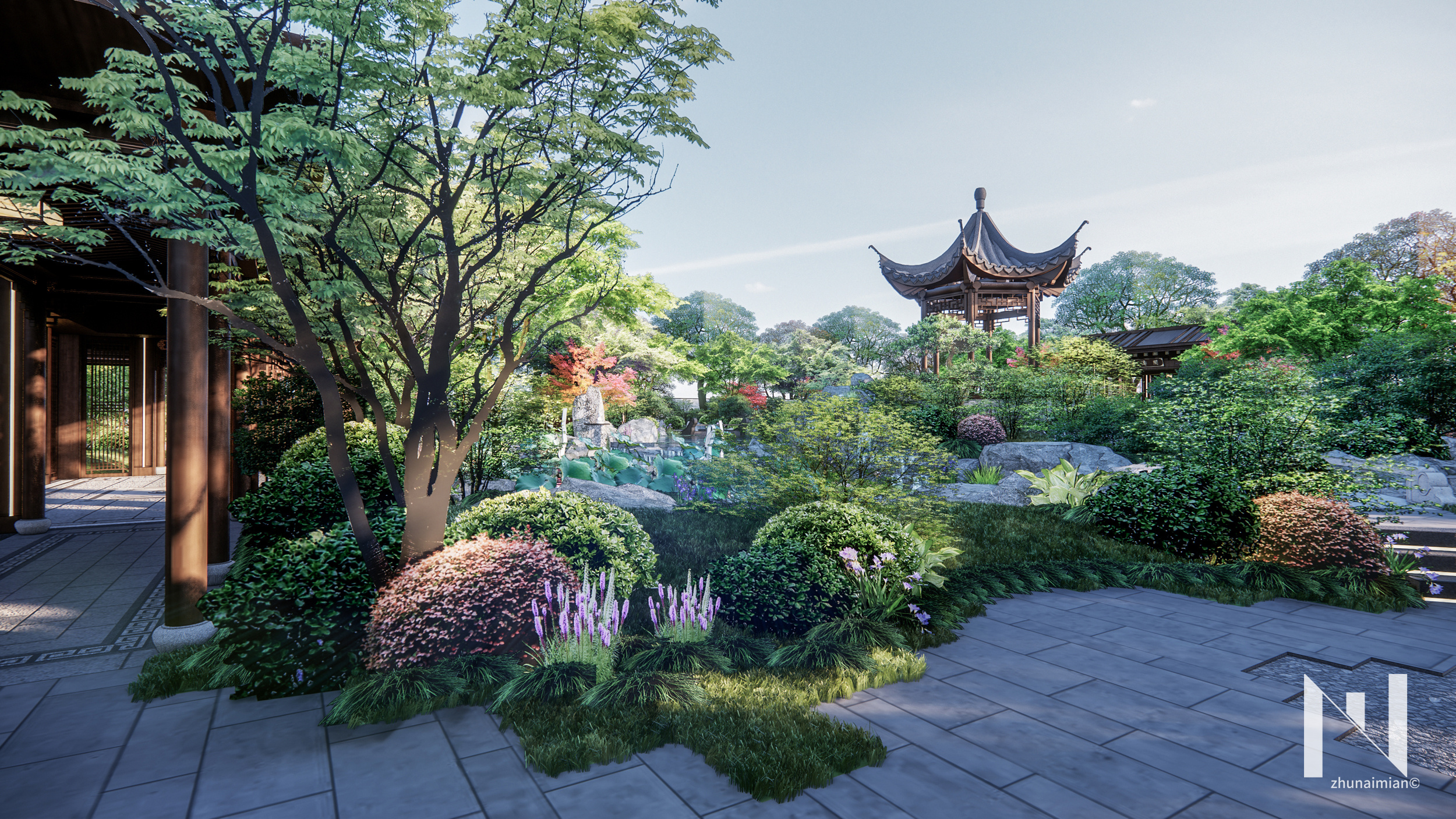 2020 04 中式住宅示范区景观|空间|景观设计|小井思大林 - 原创作品