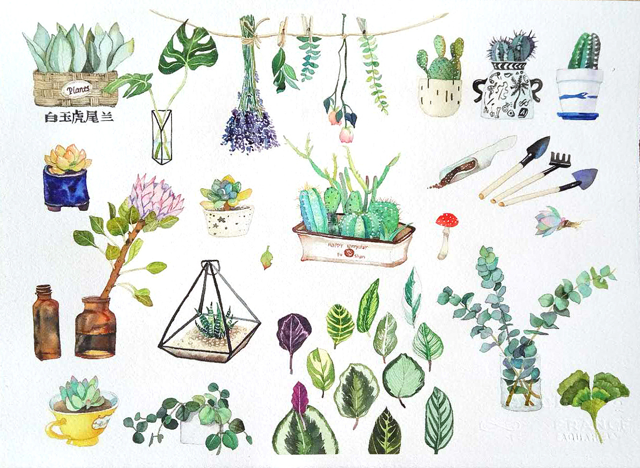 水彩合辑（一）（图ZMTIzODMwNjEy） - 创作习作 - 站酷设计师王吸溜er原创素材 - 站酷ZCOOL