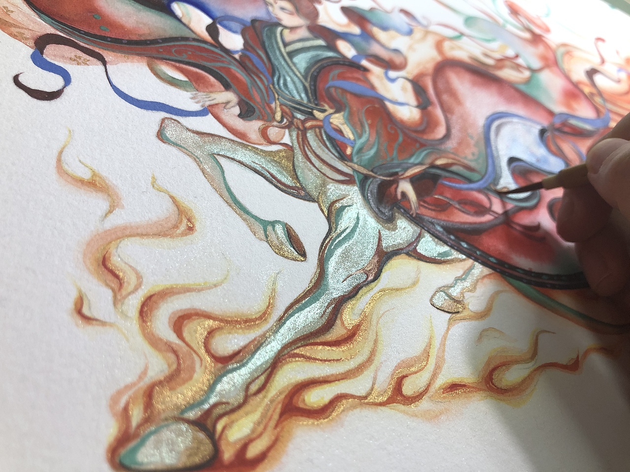 山海经系列之祝融（图ZMjkzNTY4NDI0） - 艺术插画 - 站酷设计师发芽MsFarrah原创素材 - 站酷ZCOOL
