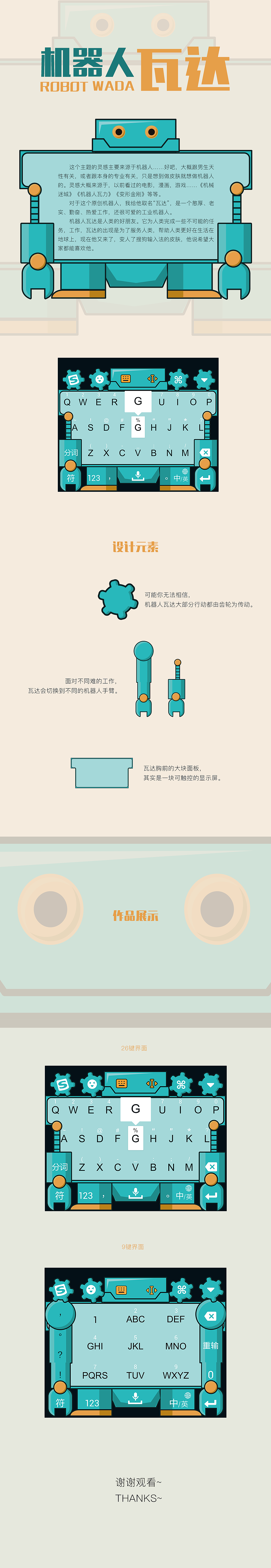 搜狗输入法皮肤-机器人瓦达（图ZODI3ODY0Mjg=） - APP界面 - 站酷设计师非常遥远的阿远原创素材 - 站酷ZCOOL