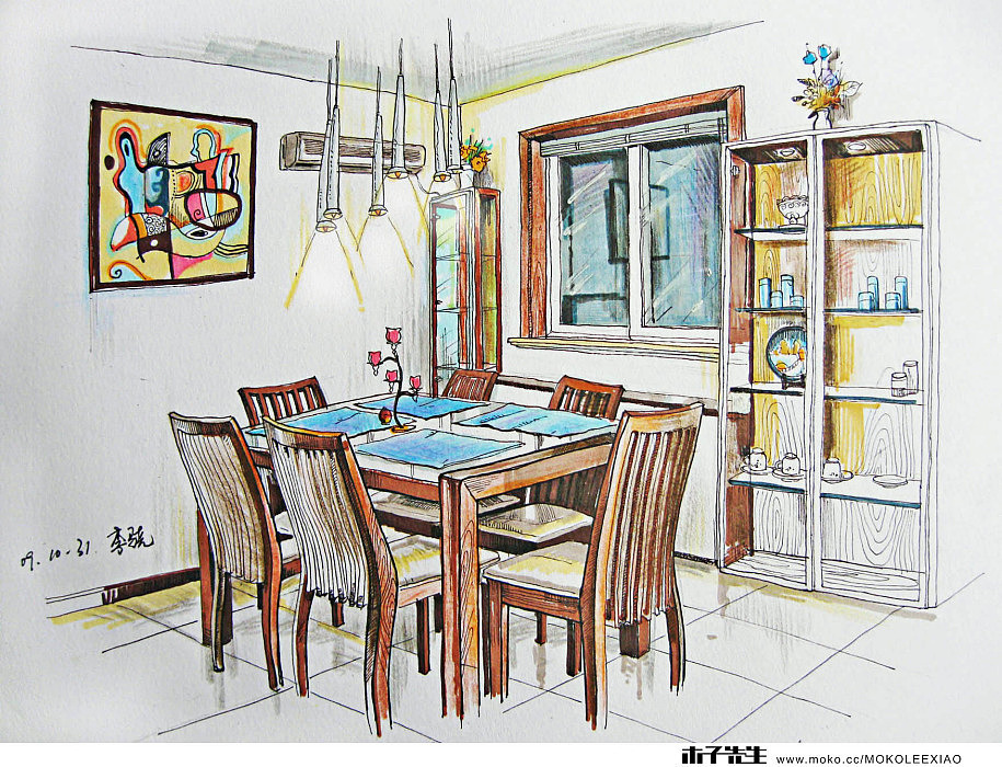 室内手绘效果图B（图ZOTczNjA1MzI=） - 创作习作 - 站酷设计师muzimayao原创素材 - 站酷ZCOOL