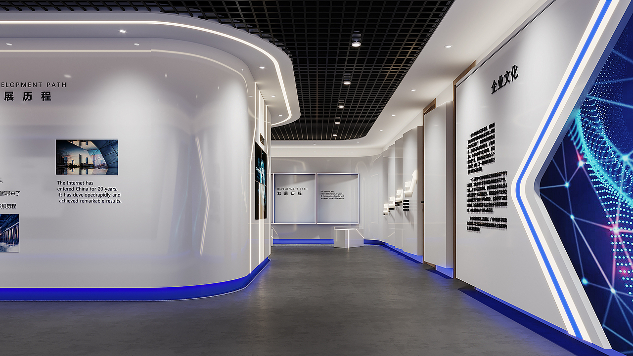 现代科技展厅-效果图制作（图ZMjg4OTcyNjQ0） - 展陈设计 - 站酷设计师写意视觉表现原创素材 - 站酷ZCOOL