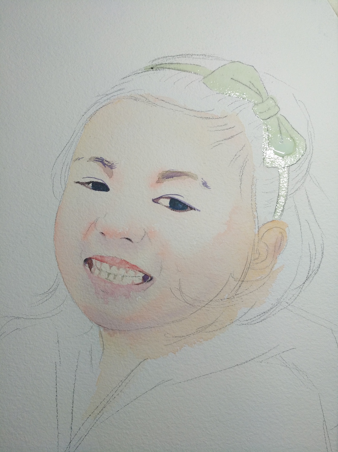 水彩头像（小女孩）