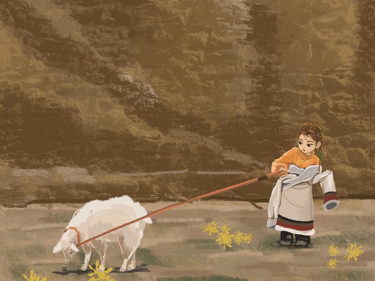 放羊的女孩|插画|创作习作|少女苏大强 - 原创作品 - 站酷 (zcool)