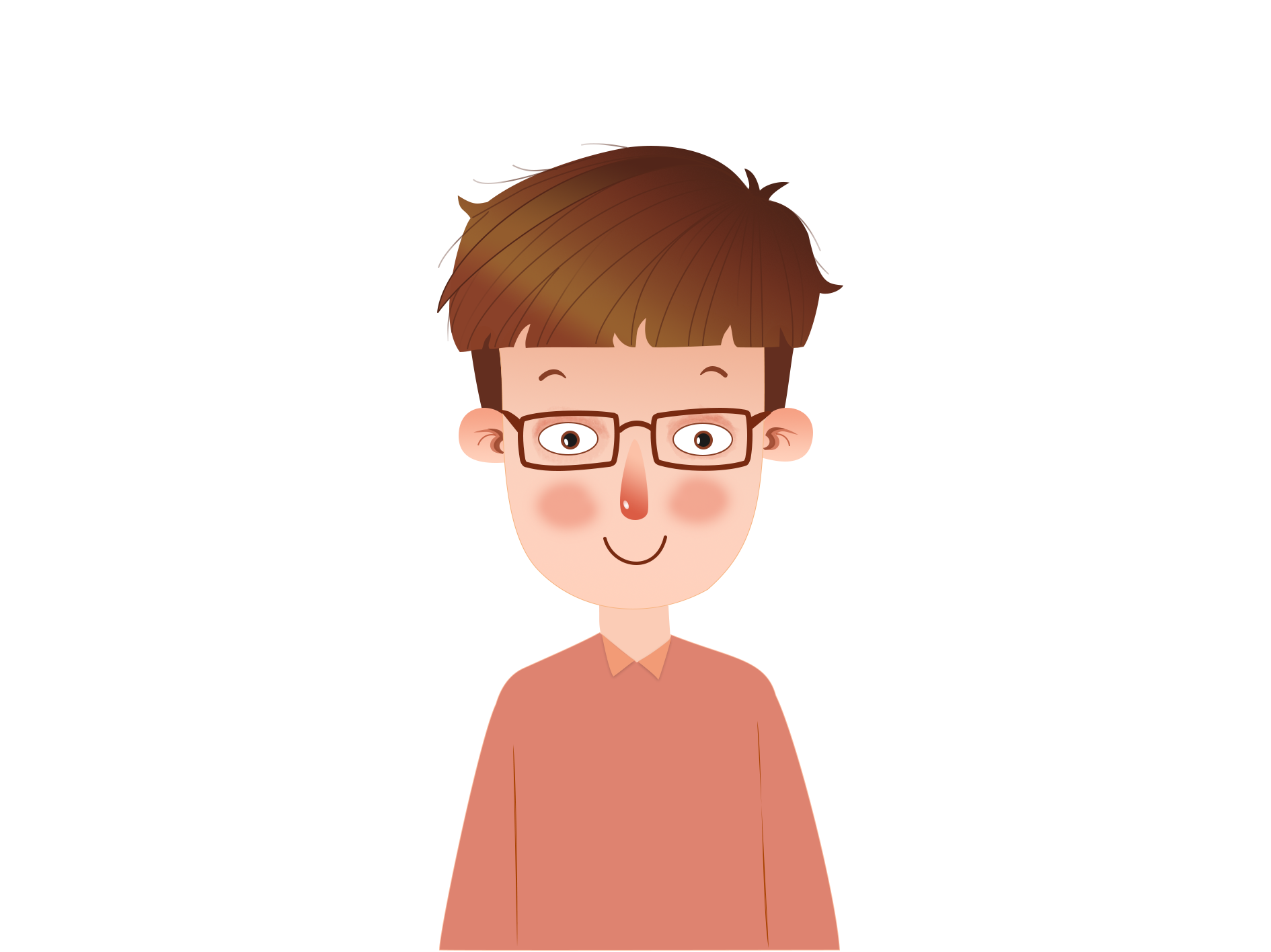 戴眼镜可爱漫画男孩头像 - 个性8899头像网