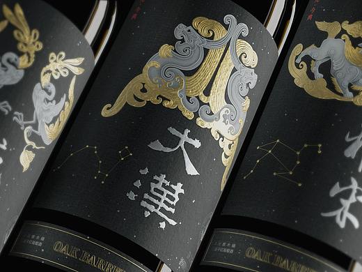 国风红酒标签设计