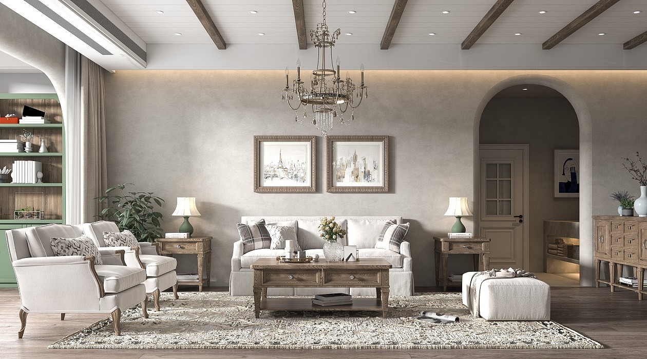 美式客厅效果图设计