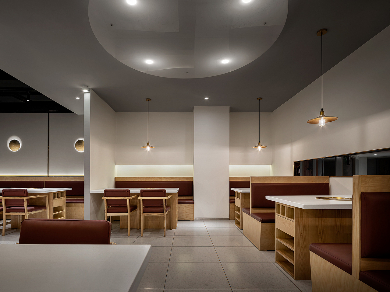 简约风烤肉餐厅升级设计,韩时烤肉,540㎡浅色调空间