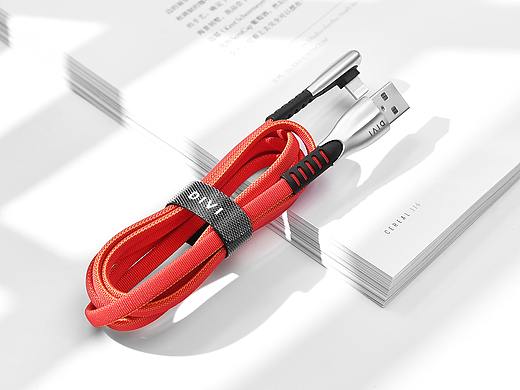 苹果弯头红色数据线