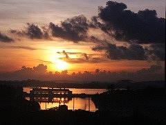 新加坡日落的风景