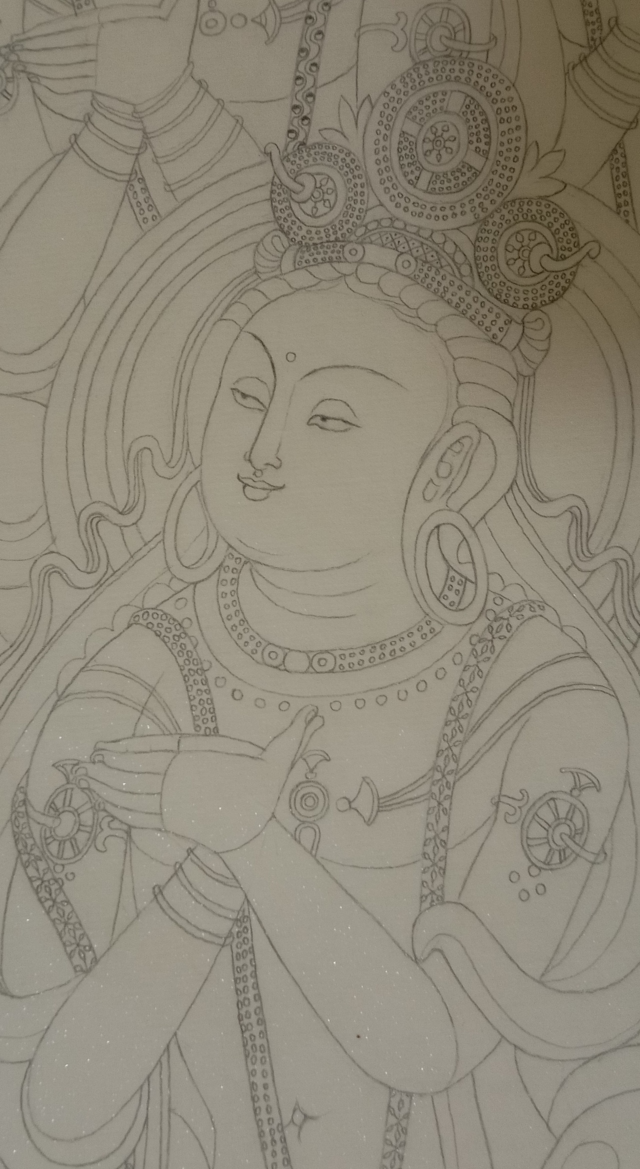 龟兹壁画线描|纯艺术|绘画|清水画室 - 临摹作品 - 站酷 (zcool)