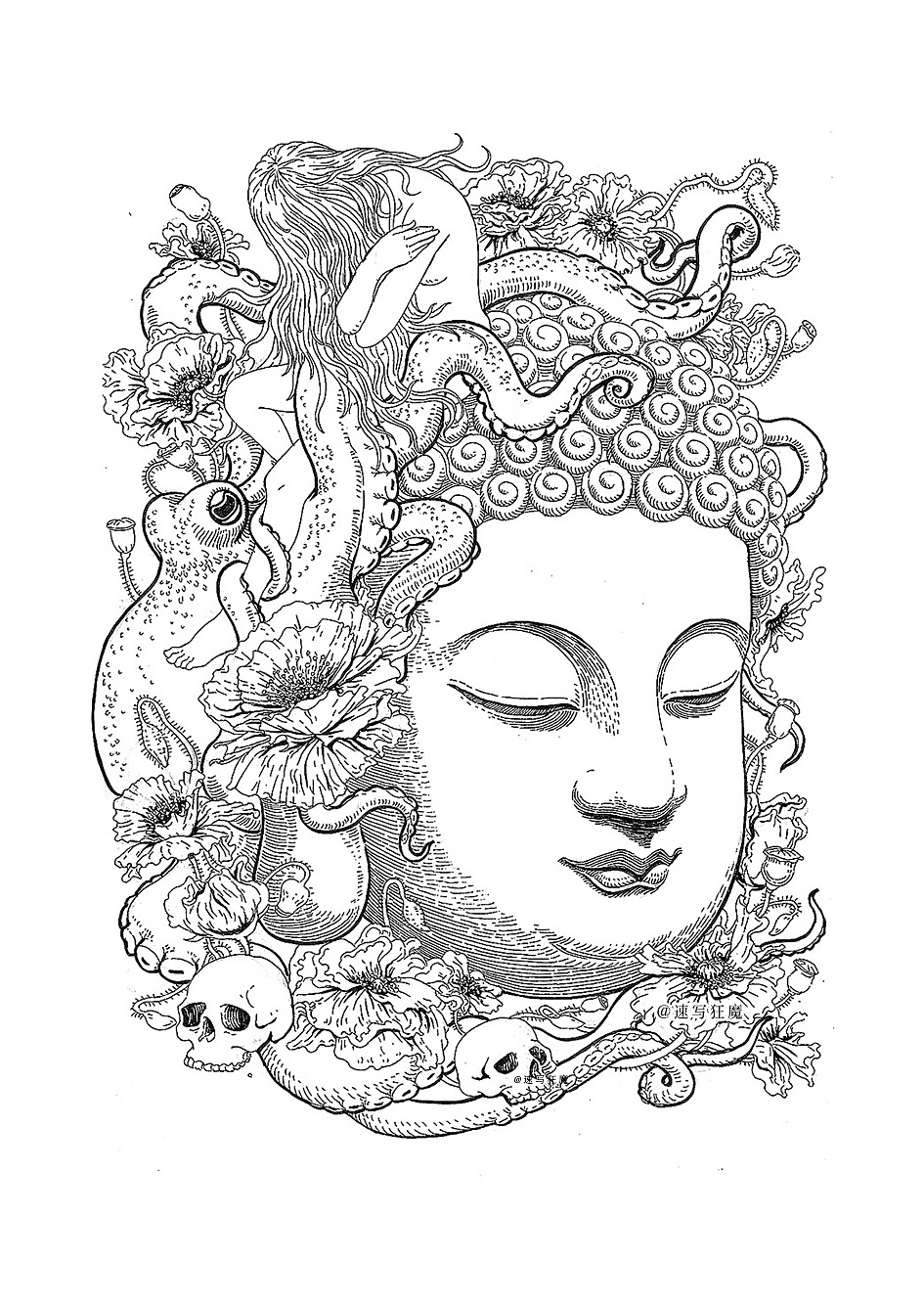 佛系列|插画|艺术插画|鸣川 - 原创作品 - 站酷 (zcool)