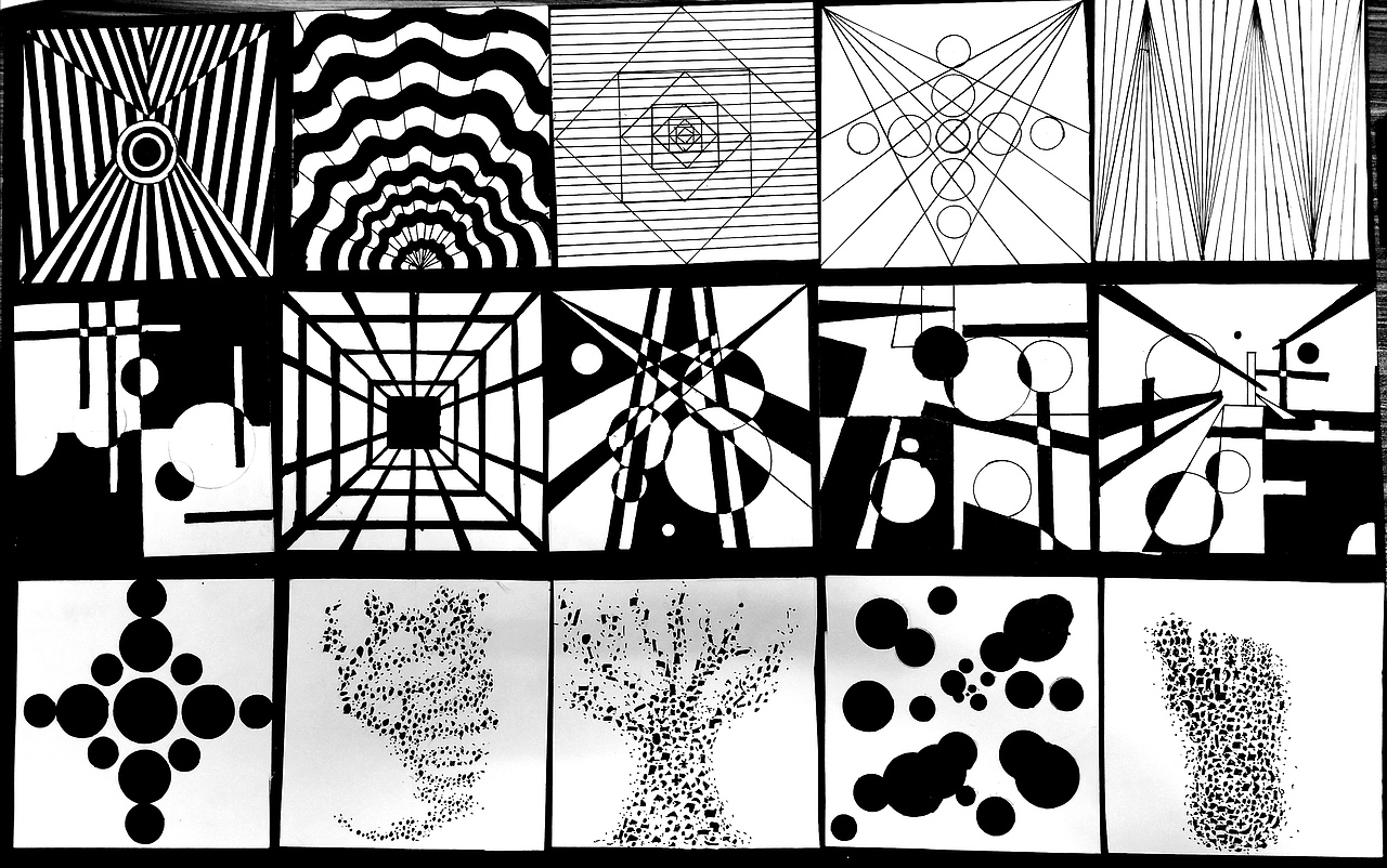 设计学类196班点线面构成作业