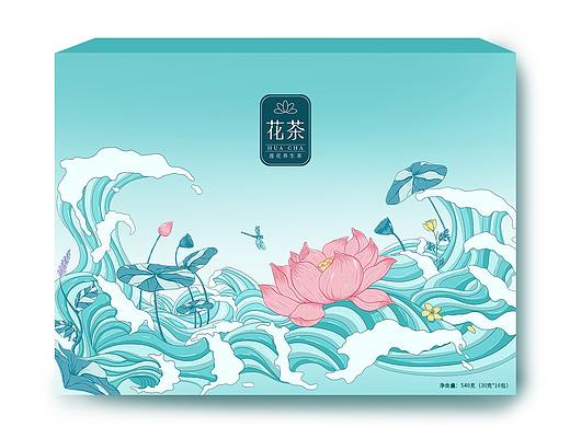 花语 荷花茶 包装插画