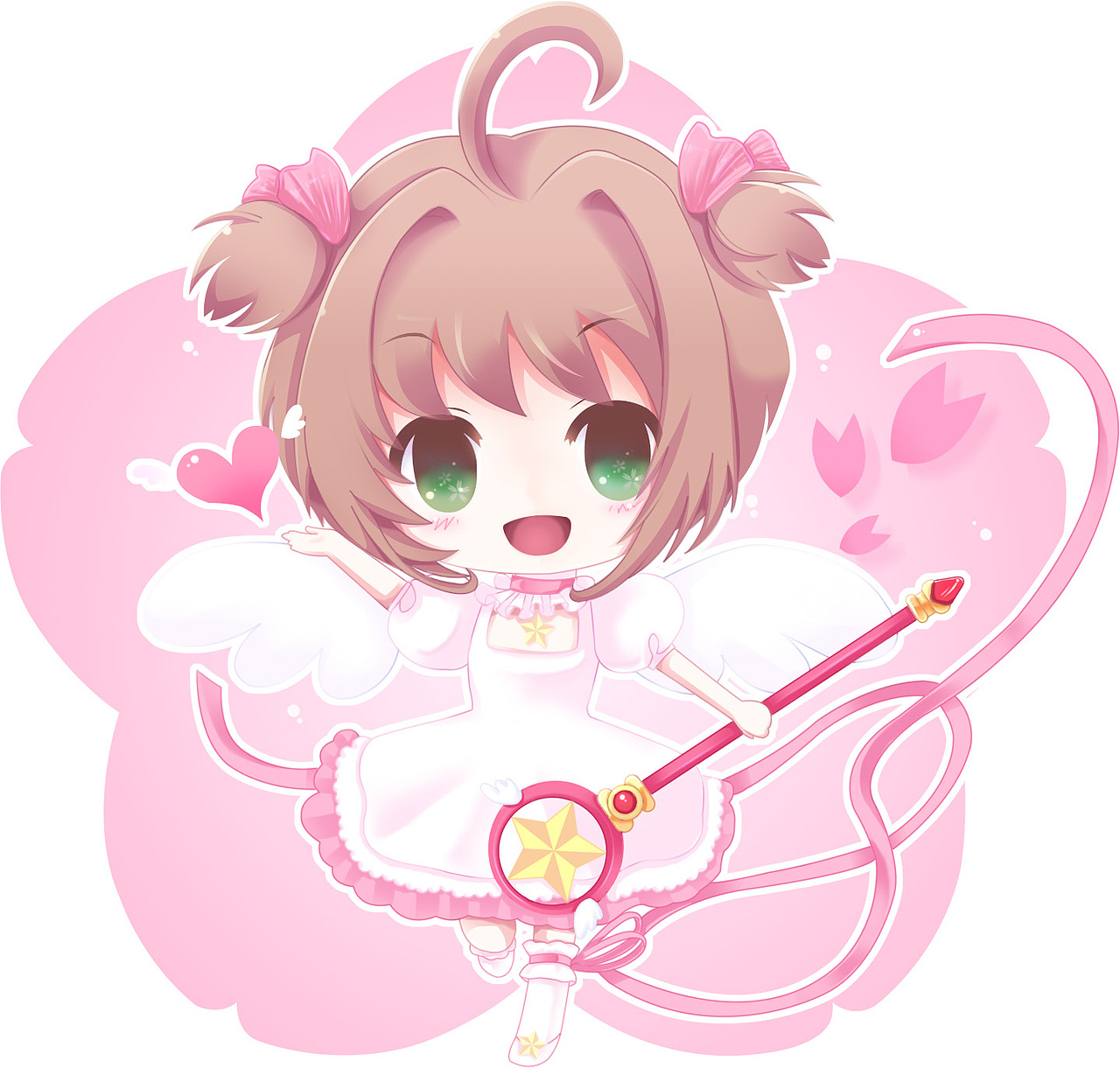 【同人】本来是打算做小小的金属钥匙扣的,结果送给朋友做同人CD的配图了。。《CardcaptureSakura》