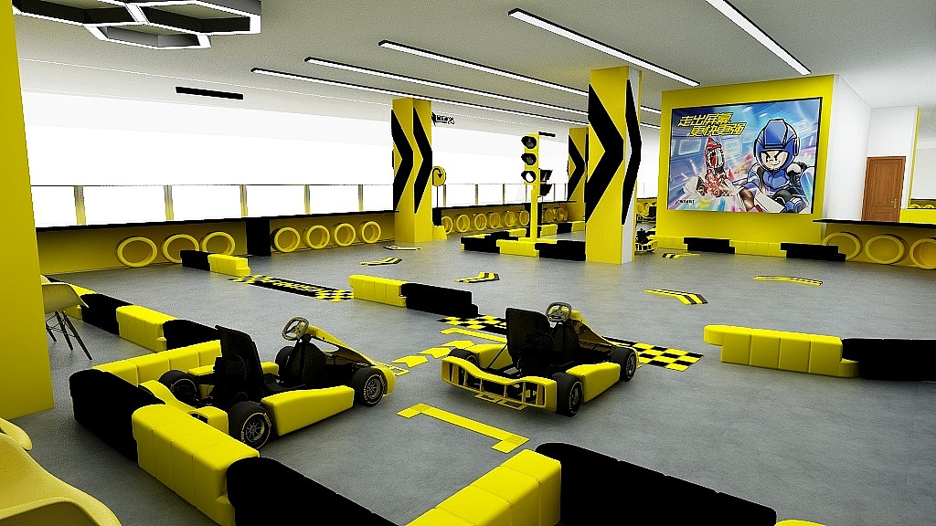 卡丁车店铺效果图|三维|场景|运营设计_小骆_原创作品-站酷zcool