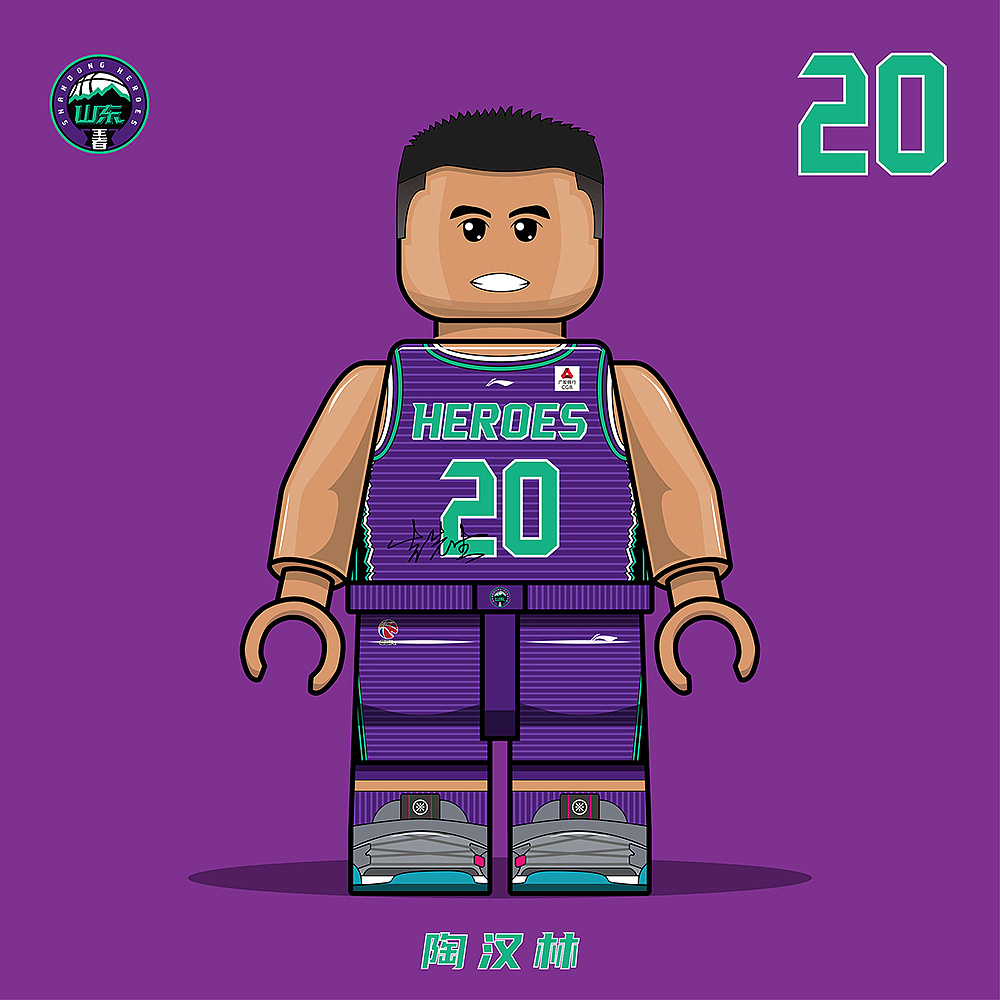 插画cba联赛乐高人效果part1