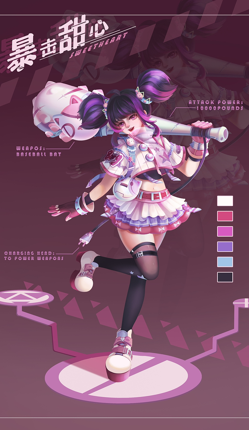 角色原画(厚涂风)道具,三视图