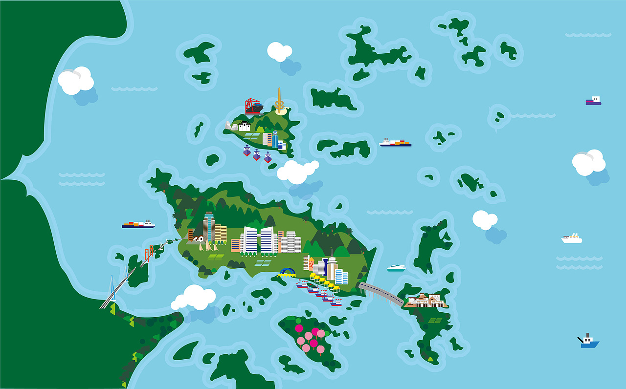 舟山地图|平面|图案|葱葱酱 - 原创作品 - 站酷 (zcool)
