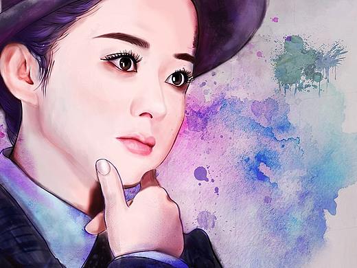 ps画赵丽颖-水彩风格（个人主页-ZMjg0MjExMjQ=） - 艺术插画 - 站酷设计师7维设计原创素材 - 站酷ZCOOL