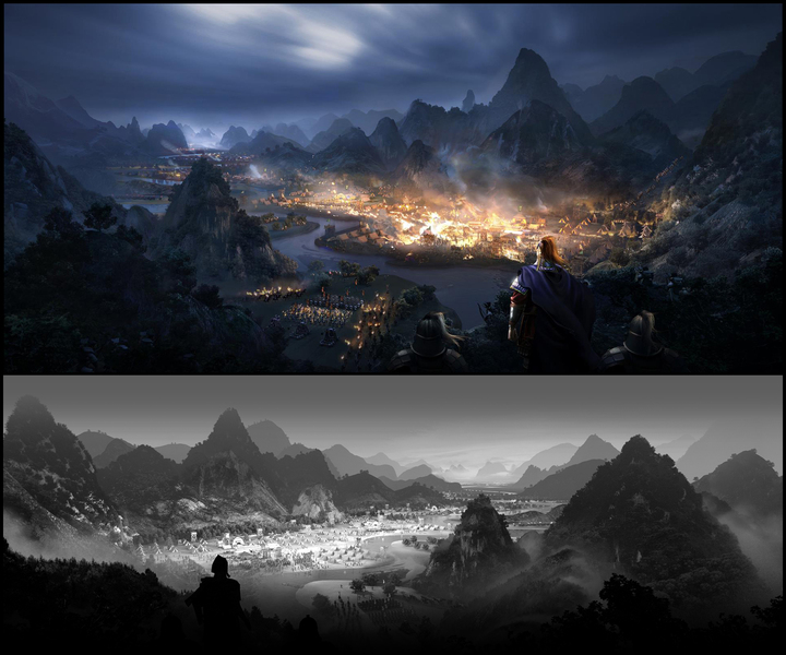 游戏角色场景插画