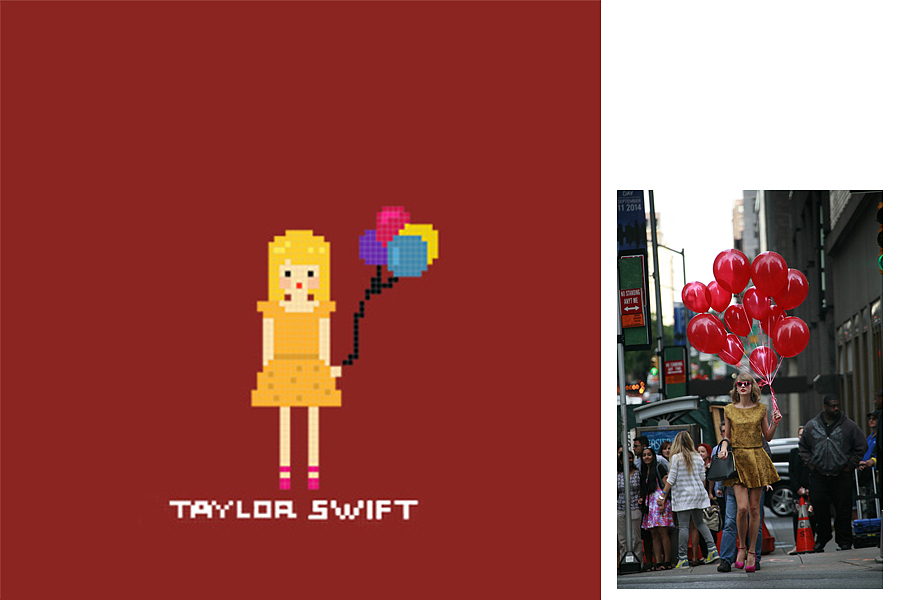霉霉Taylor Swift 街拍照→像素画（图ZMTU0NDAwNzM2） - 像素画 - 站酷设计师林惜吾原创素材 - 站酷ZCOOL