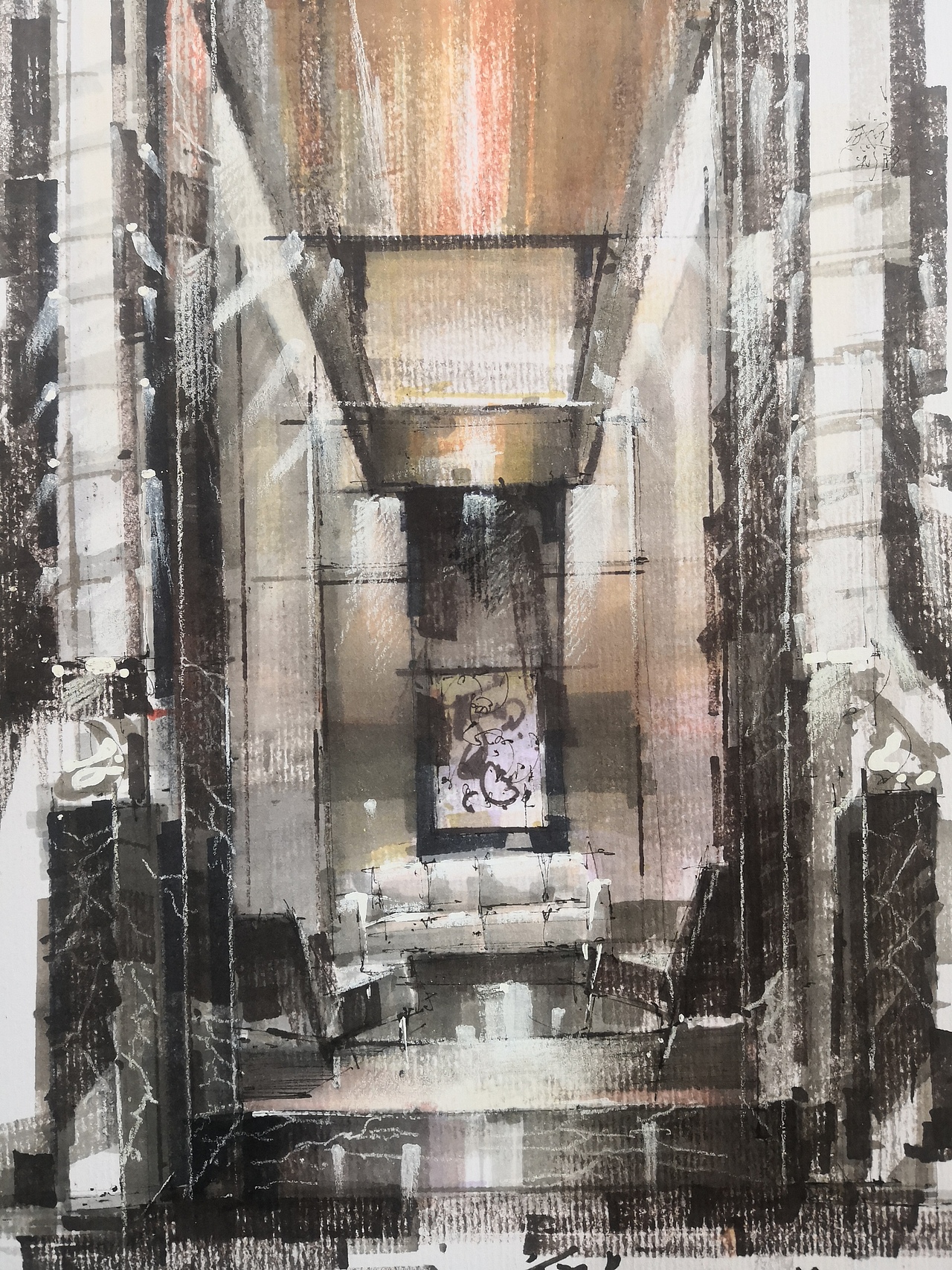 砖材，材质训练，马克笔材质质感表现