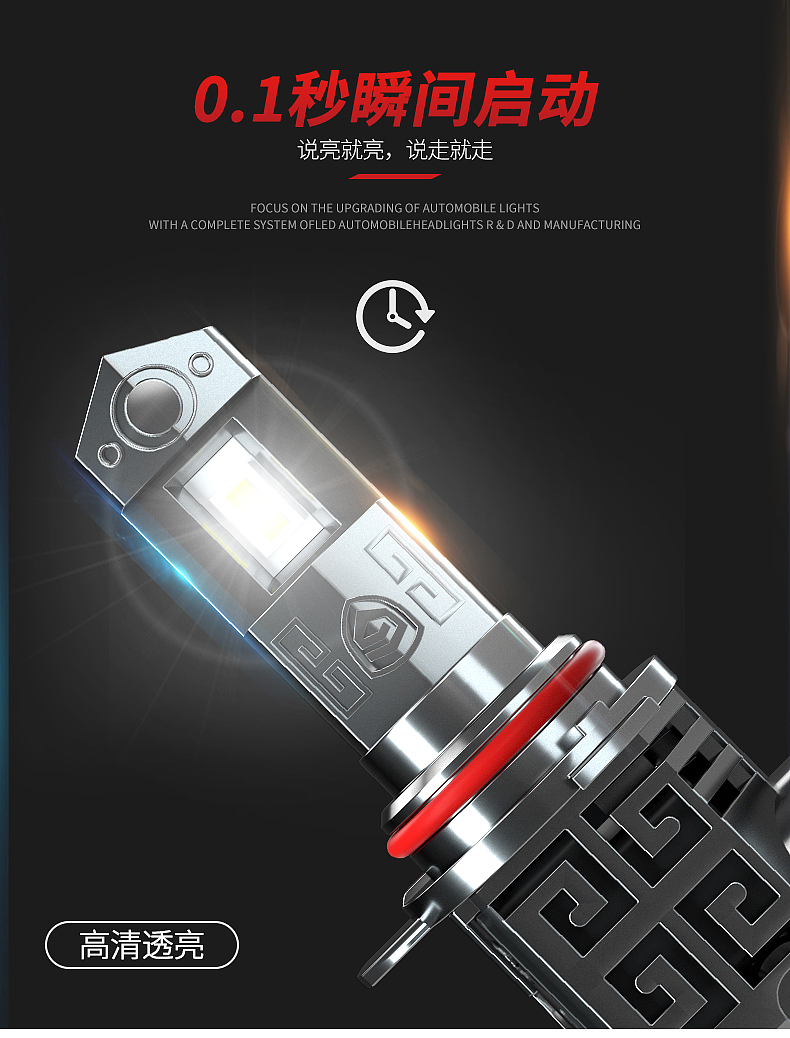 汽车LED车灯详情页/C4D产品建模+OC渲染