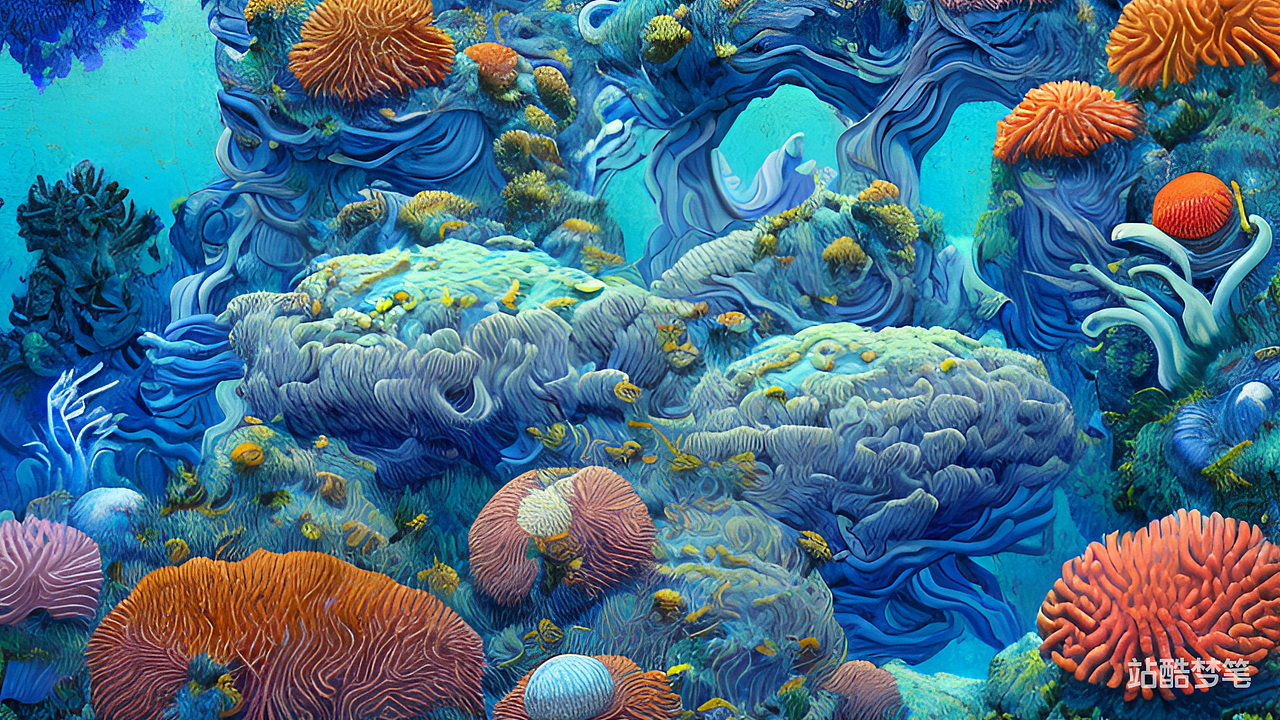 #站酷梦笔#海底，珊瑚，海葵，未来主义，科学幻想，艺（图ZMzM1NjA1OTA4） - AI作品 - 站酷设计师RainingCi原创素材 - 站酷ZCOOL