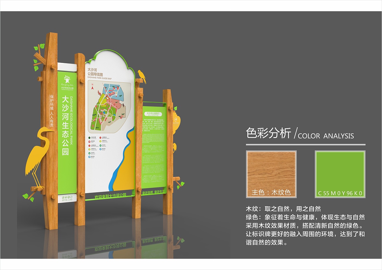 大沙河生态公园导视标识