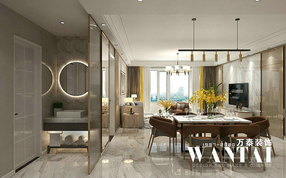 泰安装修公司 | 绿地云水谣151m²现代轻奢装修效果图