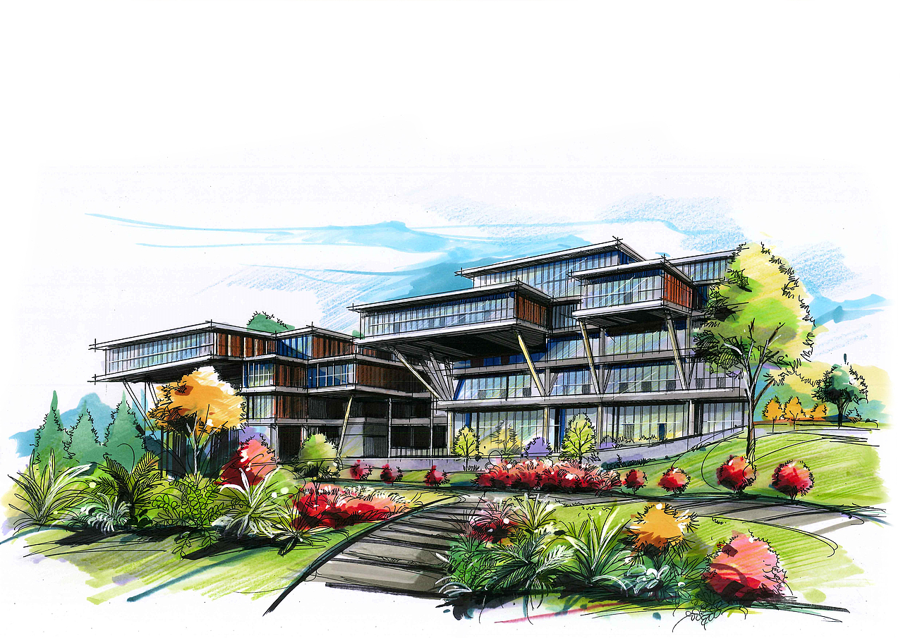 近期画的建筑手绘（图ZNTgwOTgwMDA=） - 建筑设计 - 站酷设计师好学的小青年原创素材 - 站酷ZCOOL