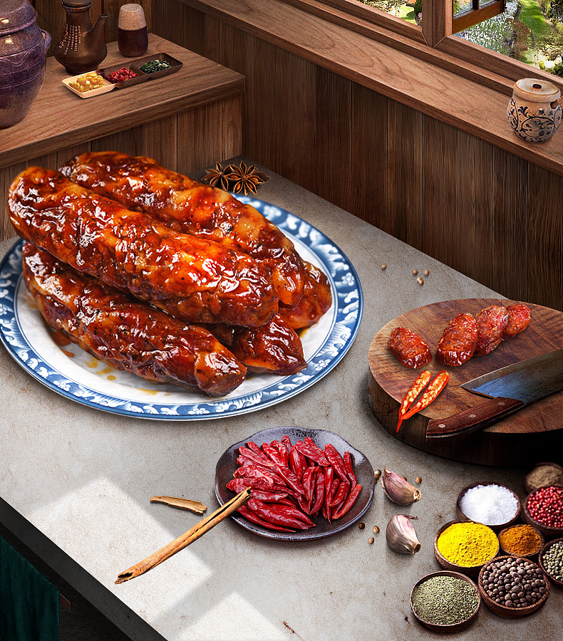 食品金鳌麻辣川味腊肠食物详情页（图ZMTI1MDk5MDky） - 电商 - 站酷设计师丨O像素原创素材 - 站酷ZCOOL