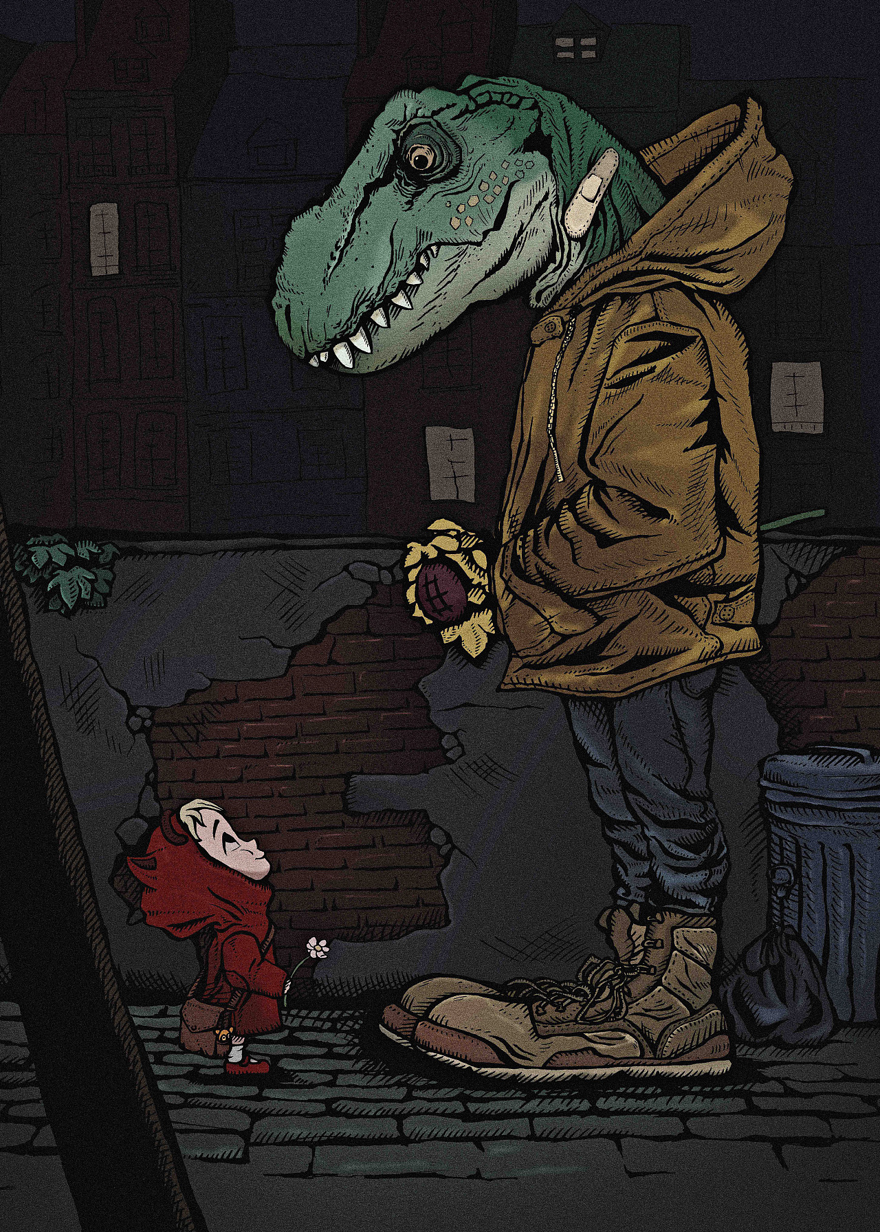 恐龙先生与小女孩