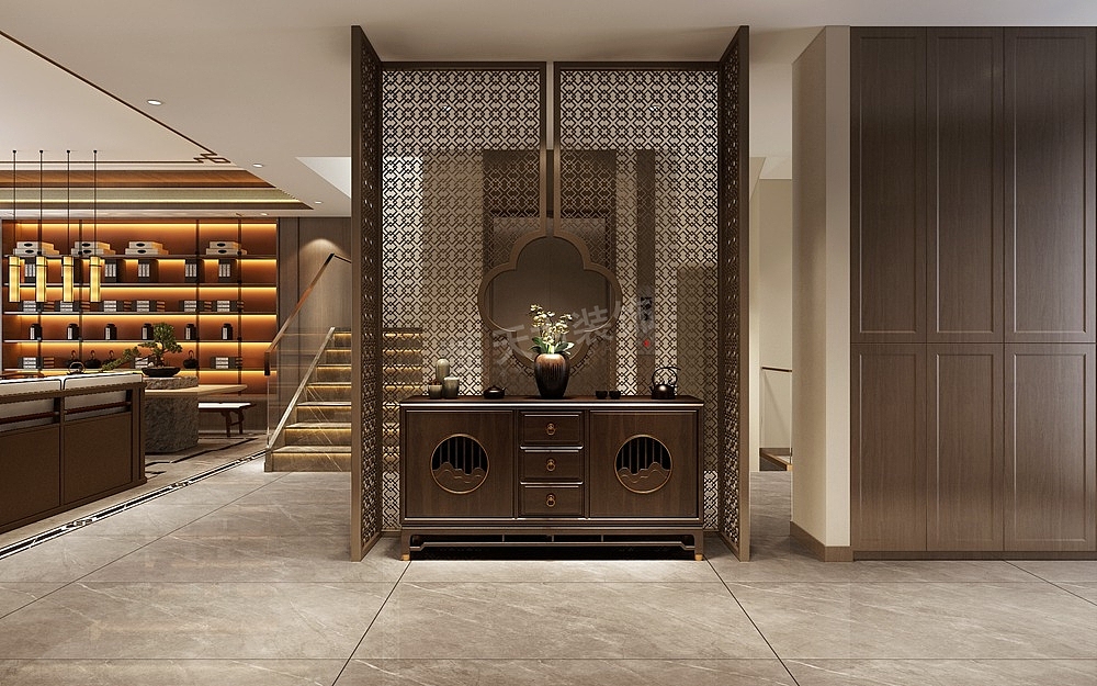 重庆清水溪双拼别墅设计方案,南山澜新中式装修效果图