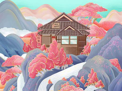 桃香 日本料理 插画设计
