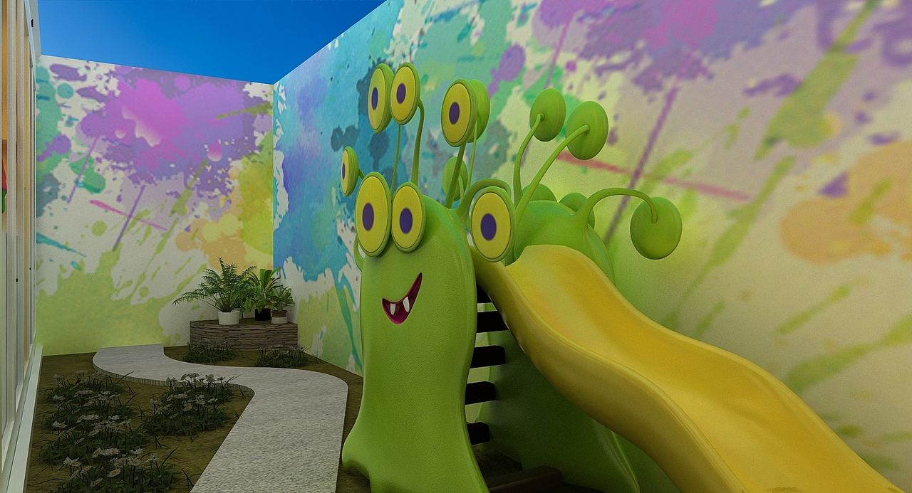 幼儿园展厅3D效果图