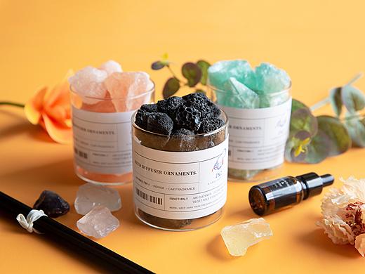 两款无火香薰扩香水晶石香氛摆件产品拍摄