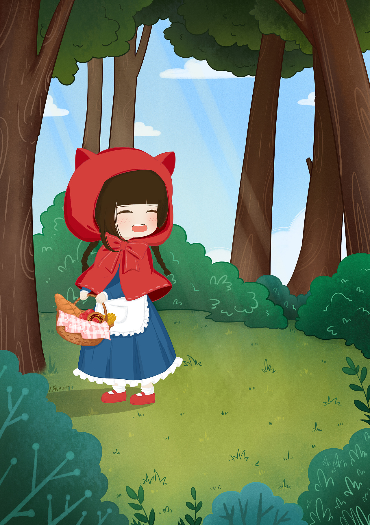小红帽童话故事插画插画图片下载-正版图片400337650-摄图网