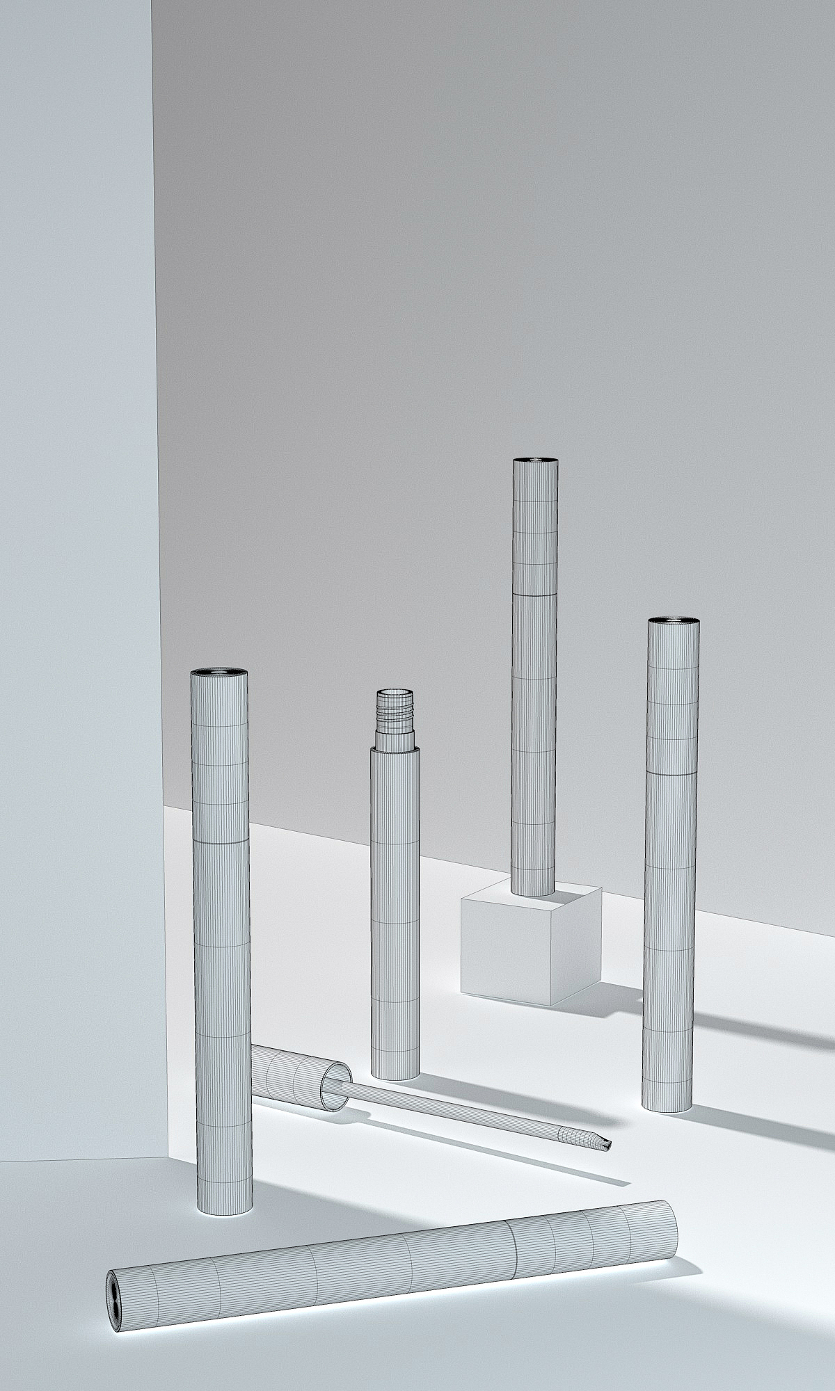 散粉c4d三维建模+oc渲染器渲染,已经后期处理