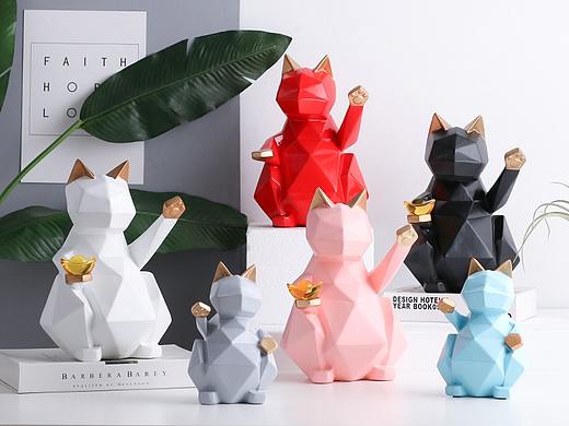 几何元素招财猫