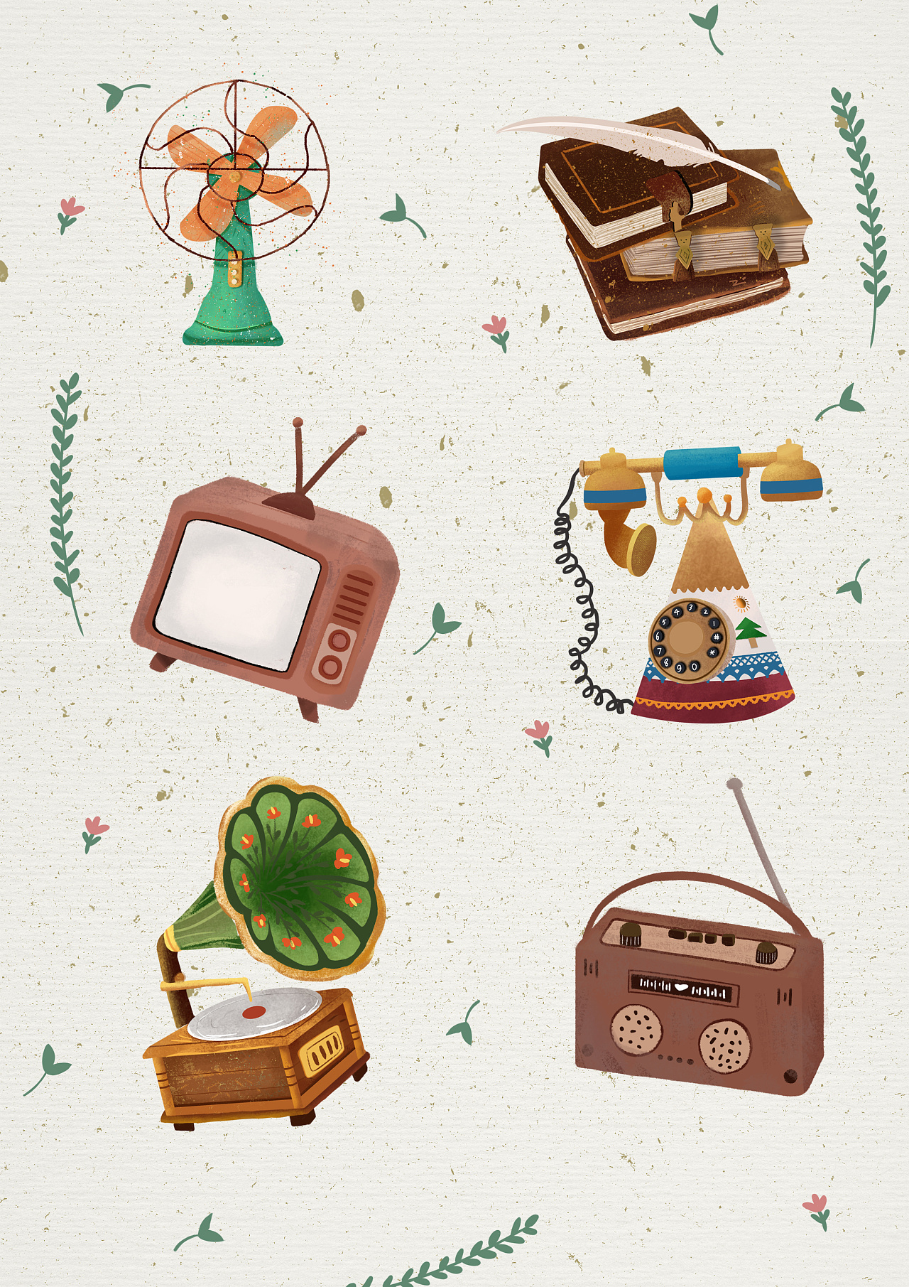 复古小物件练习|插画|商业插画|紫晶1 - 原创作品 - 站酷 (zcool)