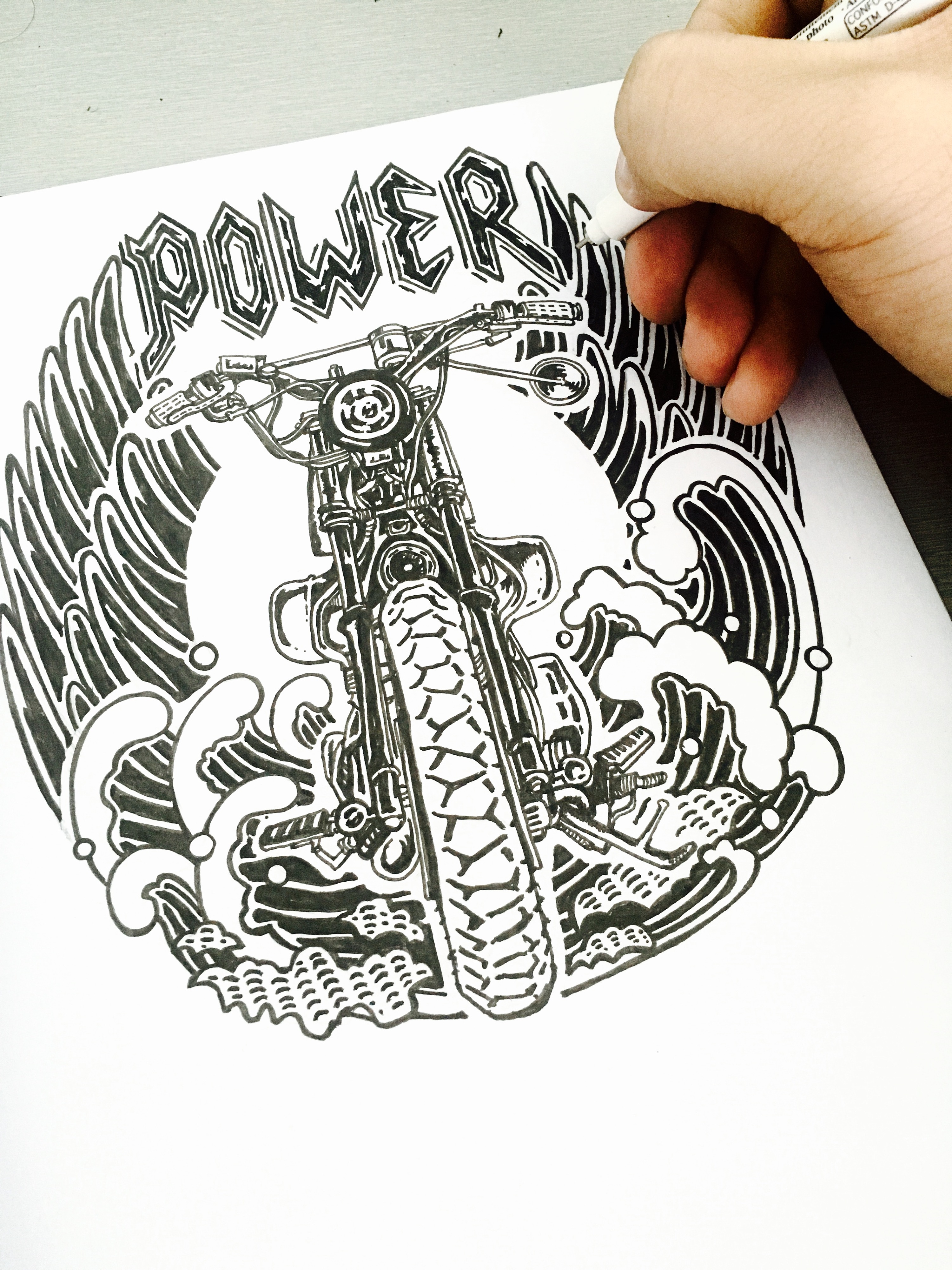 最近简单涂的一个机车图|插画|涂鸦/潮流|皮先生 - 原创作品 - 站酷