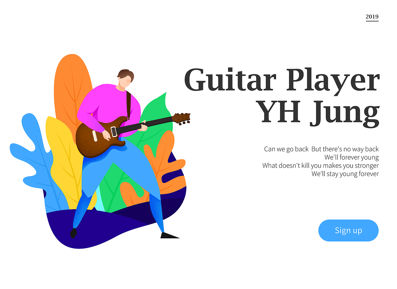 扁平插画-Guitar Player（图ZMTUzMzkzODY4） - 创作习作 - 站酷设计师xx小确幸xx原创素材 - 站酷ZCOOL