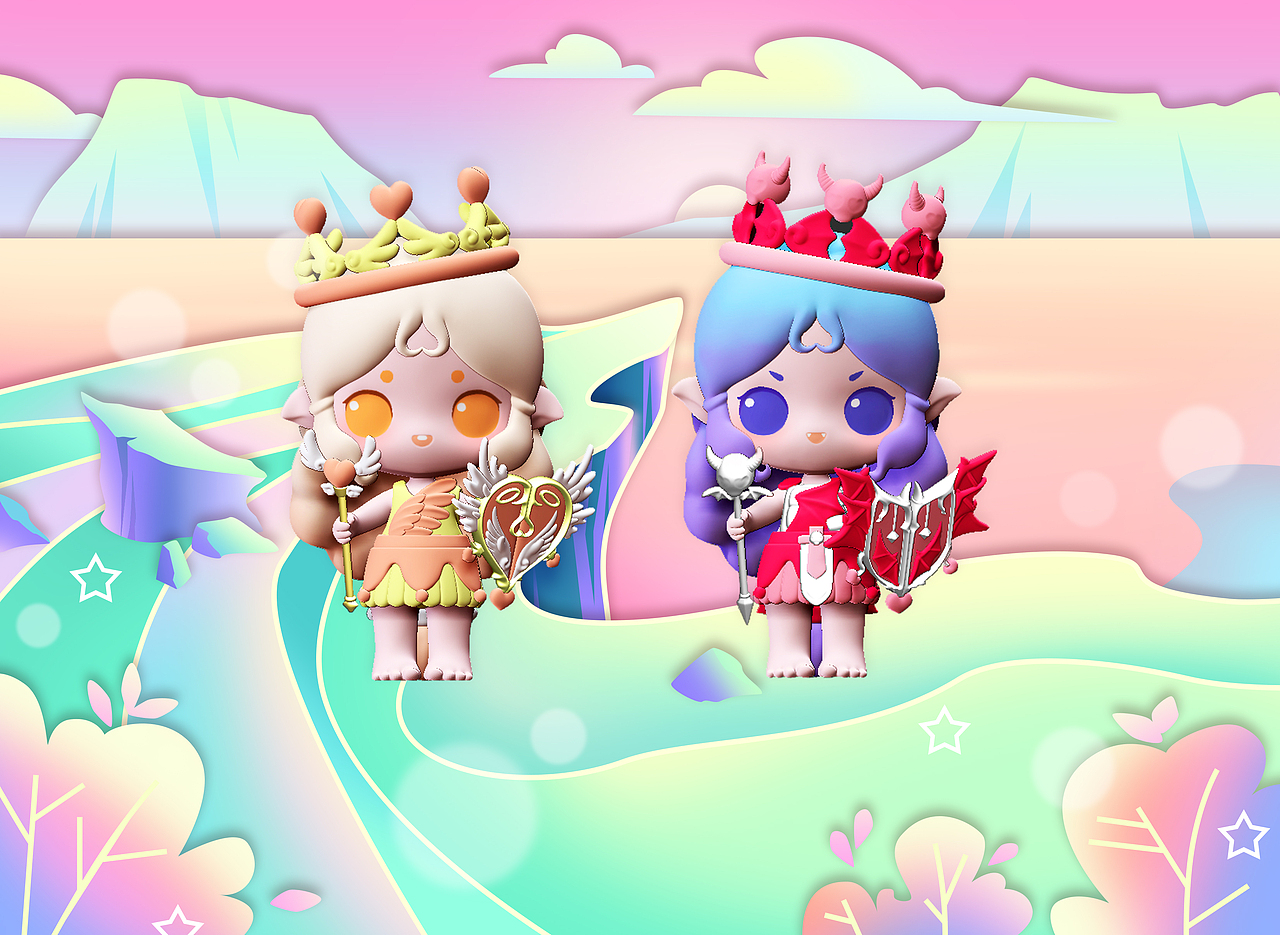 盲盒插画背景设计